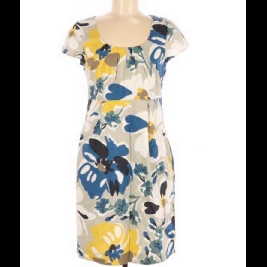 Boden 100% Cotton Casual Sheath Floral Dress 4 Euc